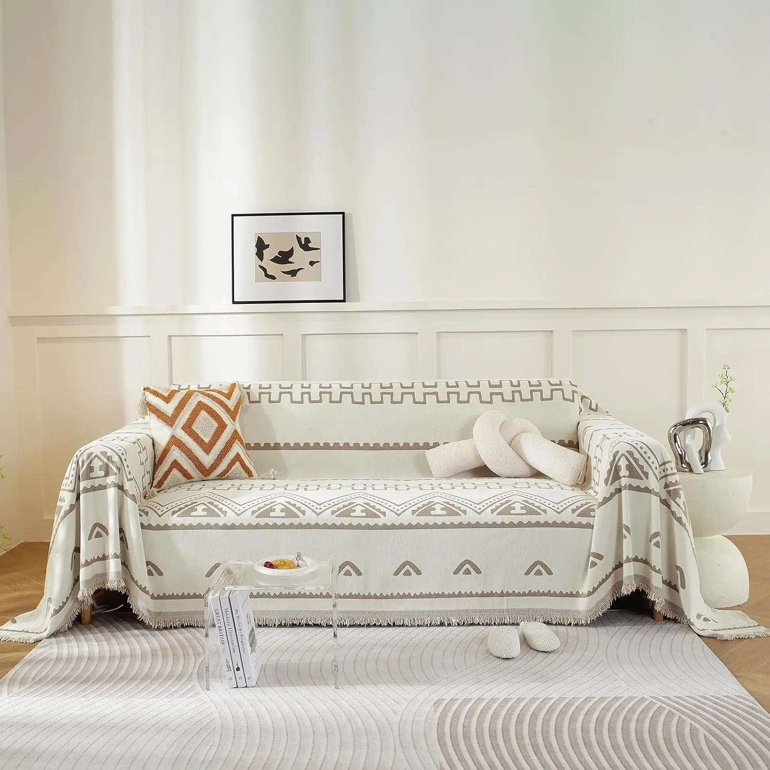 

Chenille Couch Cover Minimalist Anti-Cat Scratch Soft Chenille Sofa Towel Blanket Four Season Use Dust-Proof Sofa Towel