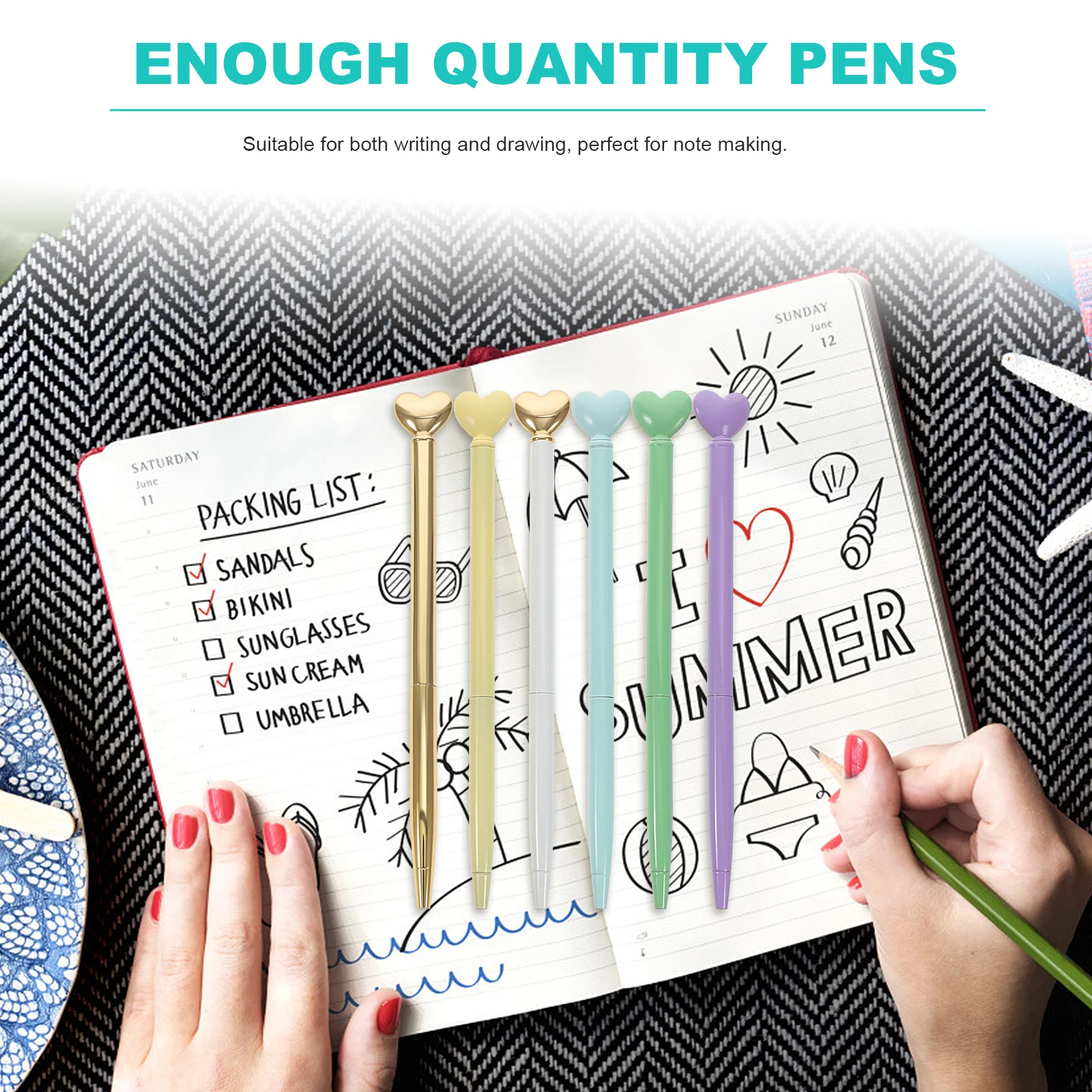 

12Pcs Metal Ballpoint Pens Cute Creative Portable Multi-Function Writing Pen for School Office Writing Pen Home Accessories