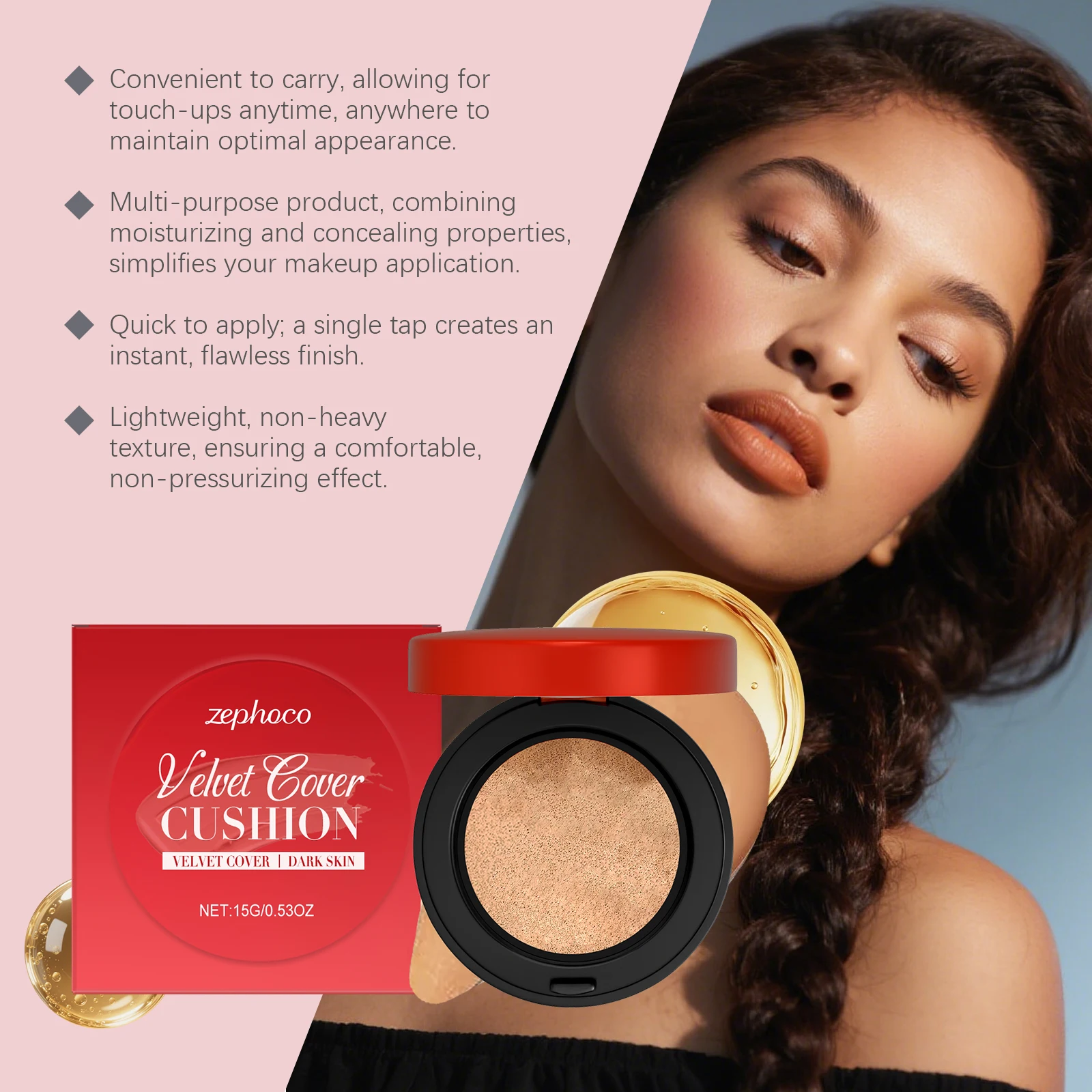 Korektor nawilżający w poduszce powietrznej, kontrolujący wydzielanie sebum, kryjący blizny potrądzikowe, rozjaśniający podkład pod makijaż, wodoodporny kosmetyk do makijażu twarzy.