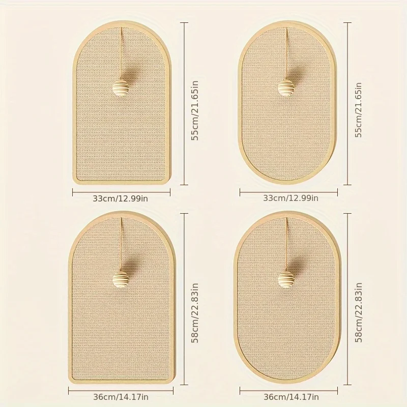 

Многофункциональная сизалевая лежанка для кошек 3-в-1: моющаяся когтеточка + подвесная игрушка-мячик и самоклеящаяся настенная панель