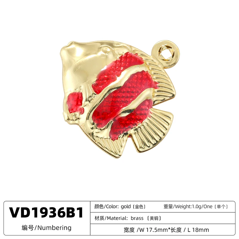 ZHUKOU Cute Enamel Glaze Multicoloured Bubble Fish Pendant Ocean Beach Jewellery Making Accessories 1 Piece:VD1936