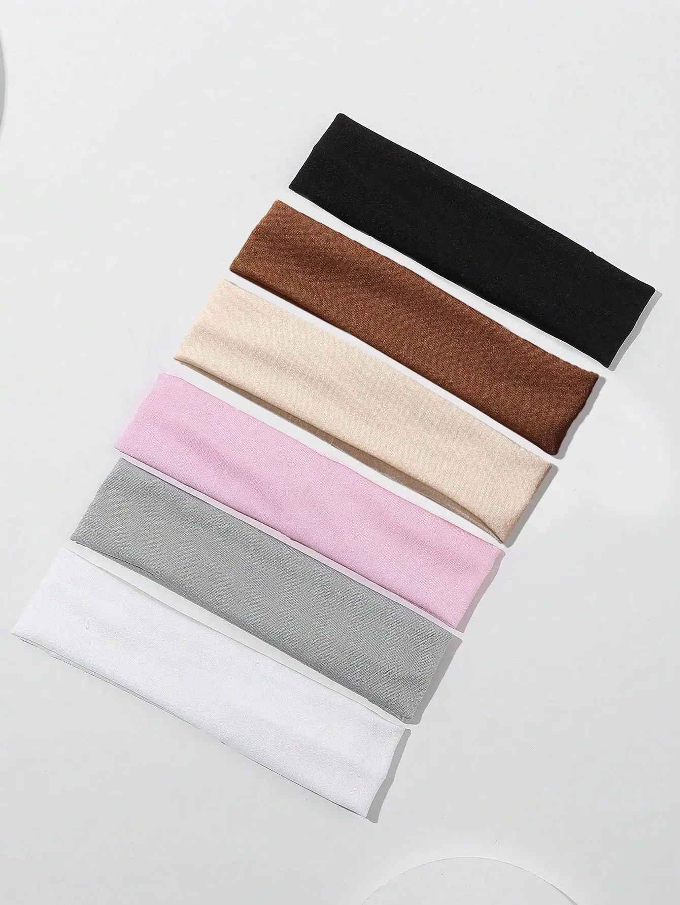 

6pcs Solid Color Elastic Headbands For Women Sports Casual Use