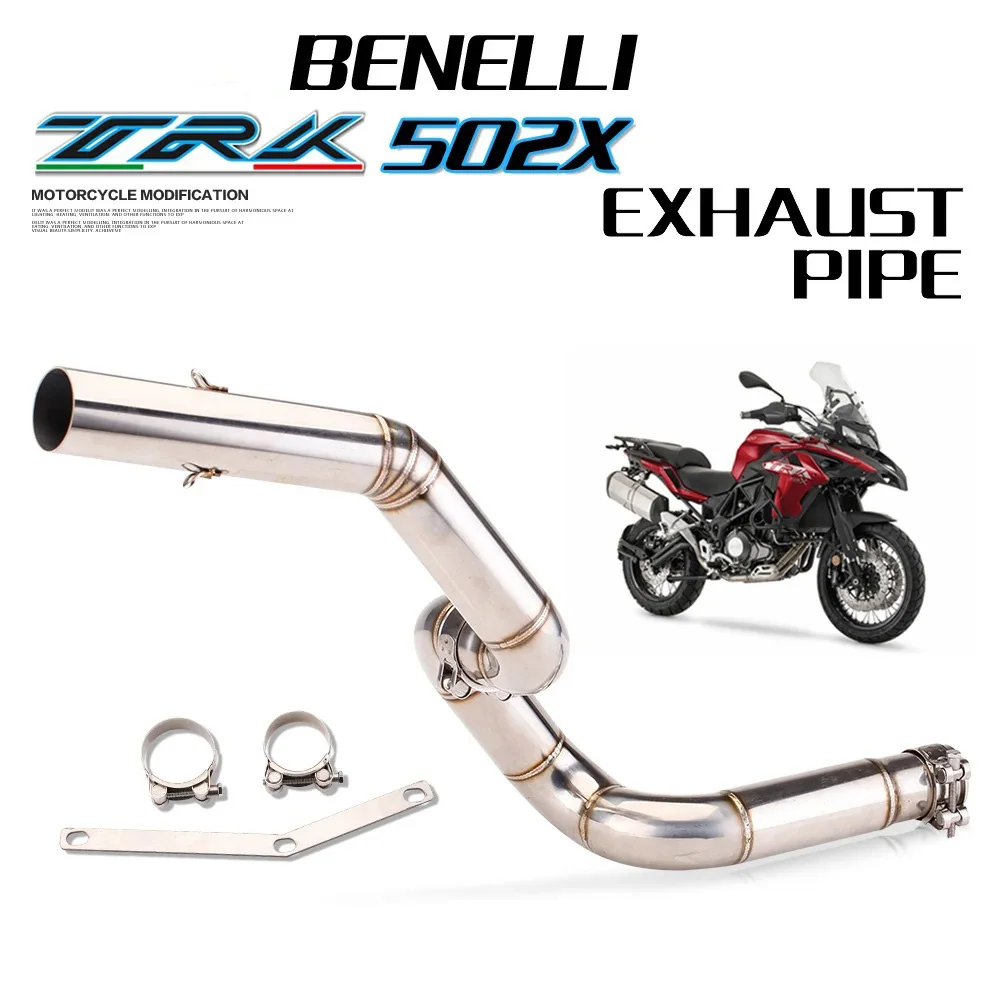 For TRK502 TRK 502 502C 502X 2016-2018 Pit Bike Middle Link Pipe Exhaust Motorcycle Stainless Steel Muffler