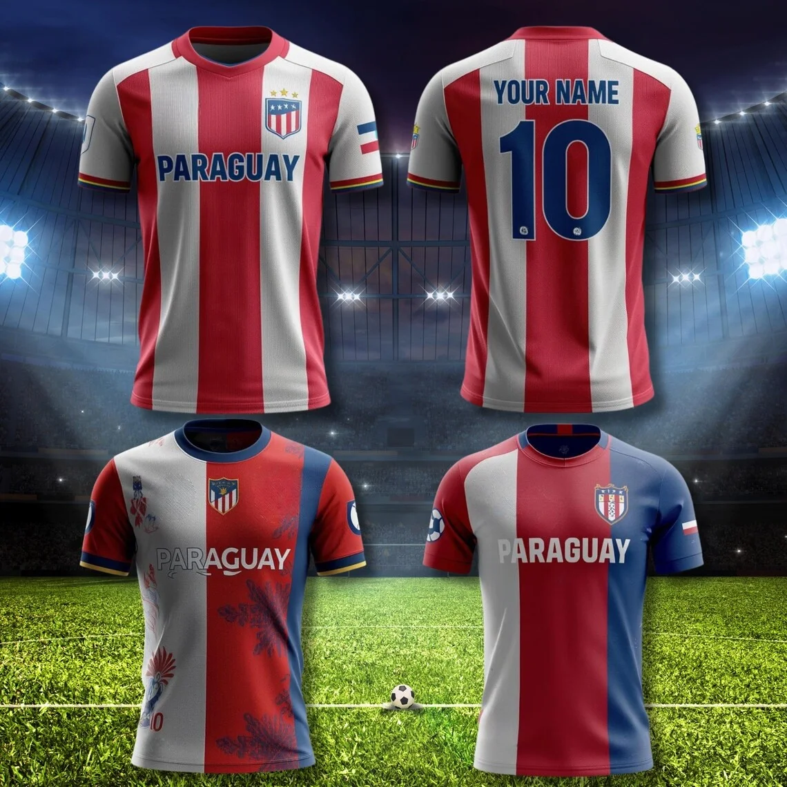 Custom Paraguay Soccer Jersey, Personalized Football Shirt, Unisex Fan Gift Men Women Fans