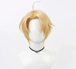 Traverse Town Alfred F. Jones Cosplay Wig Synthetic  30cm Short Blonde Men  Hair