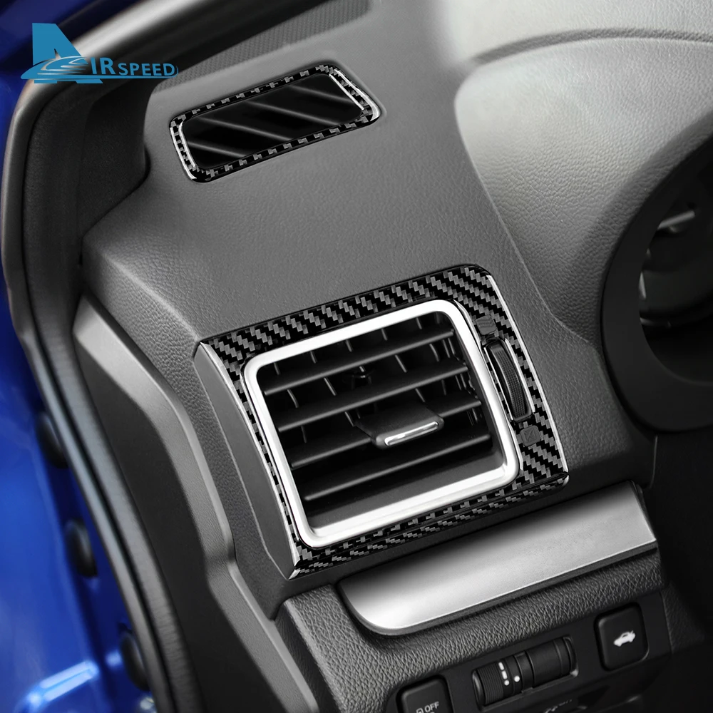 Real Soft Carbon Fiber For Subaru WRX Saloon 2015 2016 2017 2018 2019 2020 2021 AC Outlet Vent Trim Interior Accessories Sticker