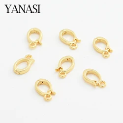 1PCS 9MM 18K Gold Plated Charms Pendants Clasps Connector,Hinged Necklace Enhancer For DIY Jewelry Making Accessories For Women