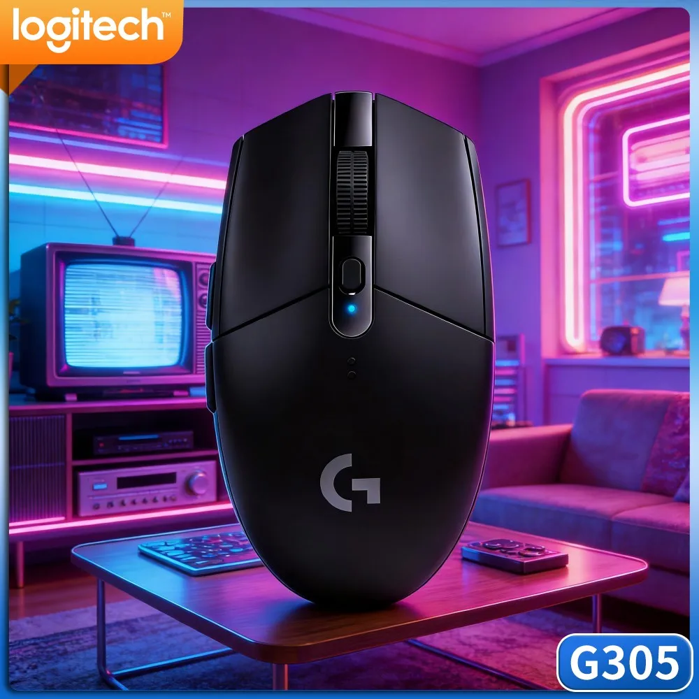 Logitech G305 LIGHTSPEED Quick‑Track Game Mouse,HERO 12000 DPI Sensor,6 Custom Buttons,250‑Hour Battery Fit PC Mac System