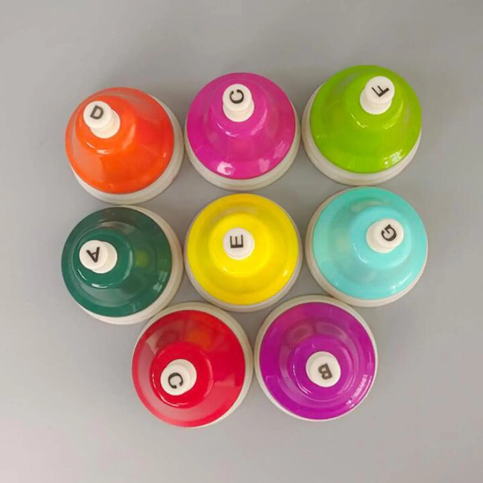 Desk Bells for Kids Colorful Musical Learning Toys Musical Teaching Set of 8Pcs 8 Notes Hand Bells Set Teaching Aid Kindergarten