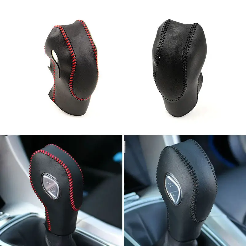 LHD Car Center Console Gear Shift Knob Head Microfiber Leather Cover Trim For Ford Focus EcoSport Escape Fusion Fiesta C-Max
