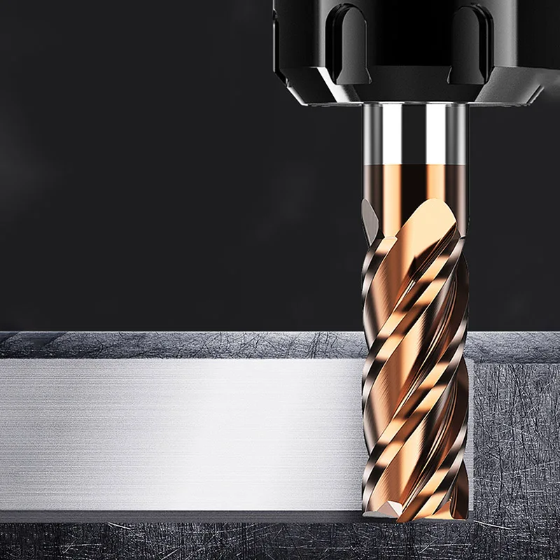 1pcs 1 2 3 4 5 6 8 10-20mm Tungsten Steel Milling Cutter End Mill HRC55 4 Flute Metal Cutter Endmills Alloy Carbide Milling Tool