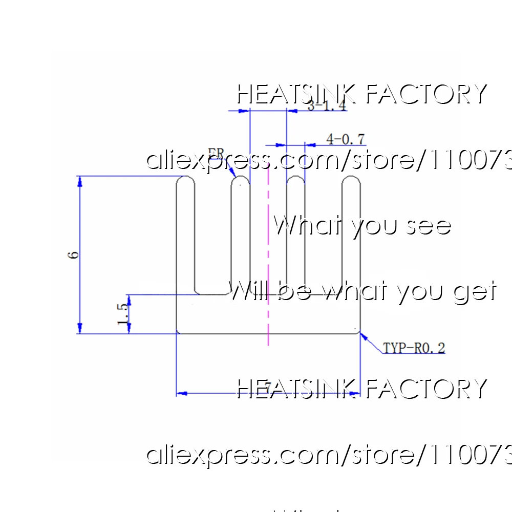 Freies Verschiffen Kein Band/Mit Thermische Band, 7x7x6mm Aluminium Kühler Kühlkörper für Raspberry Pi,VGA RAM,IC-Chips, mosfet SCR