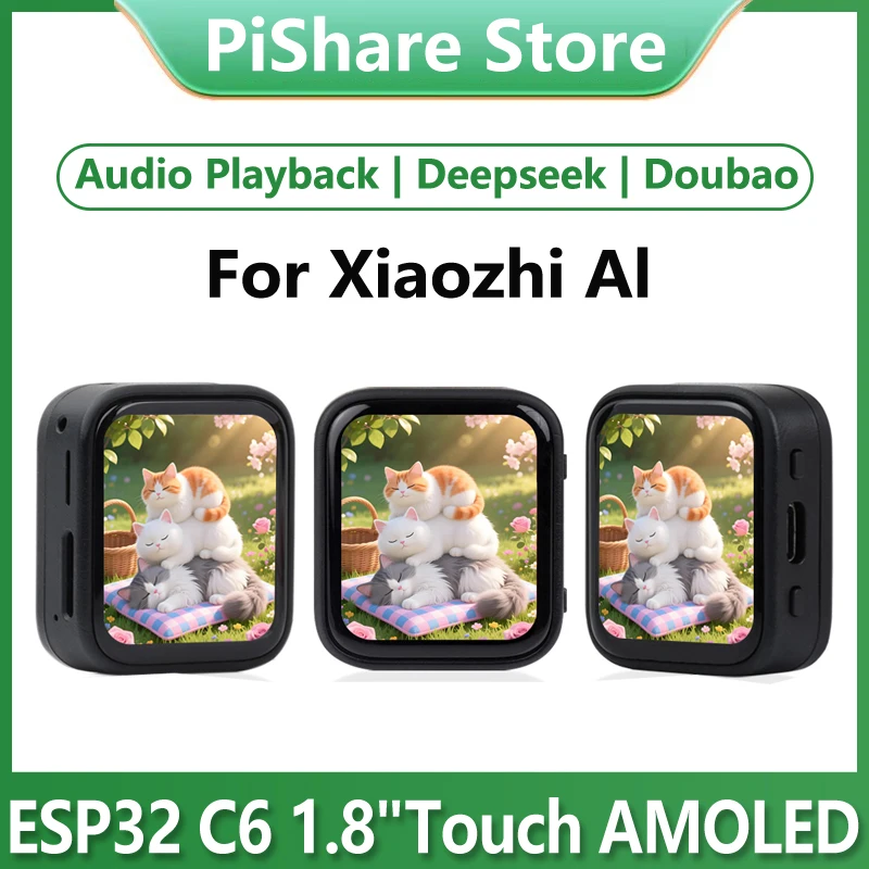 

ESP32-C6 AI Voice Chat Robot For Xiaozhi 1.8 inch AMOLED Development Board 1.8inch TouchScreen Deepseek