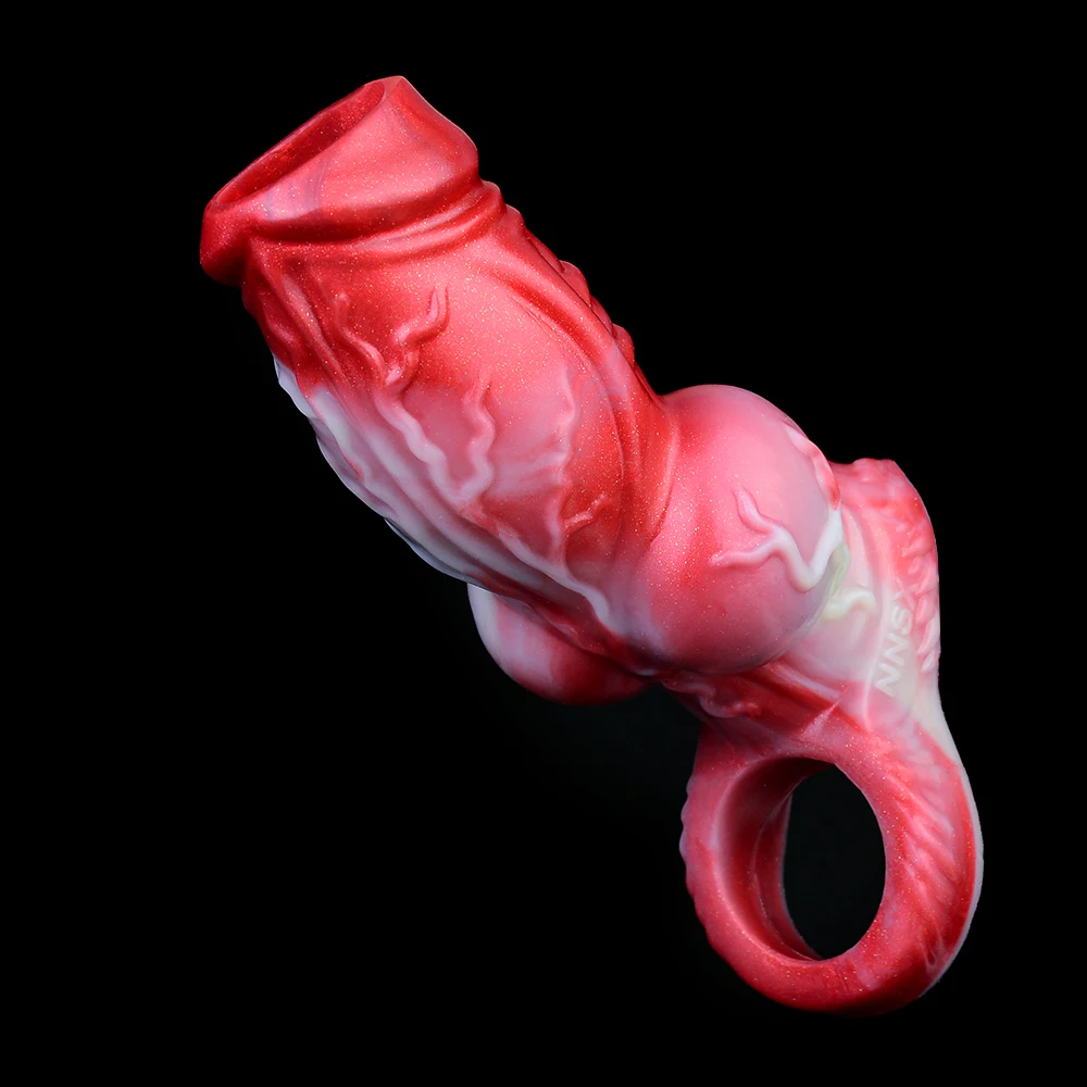 NNSX Fantasy Cock Sleeve Knot Penis Sheath to Enlarge&Prolong Silicone Cock Ring Sex Toy Girth Enhance Male Endurance for Man view 3
