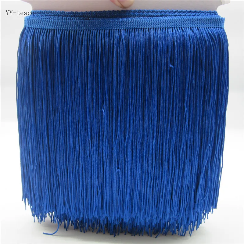 YY-tesco 5 Meter/lot 20CM Long Lace Fringe Trim Tassel Fringe Trimming For Diy Latin Dress Stage Clothes Accessories Lace Ribbon