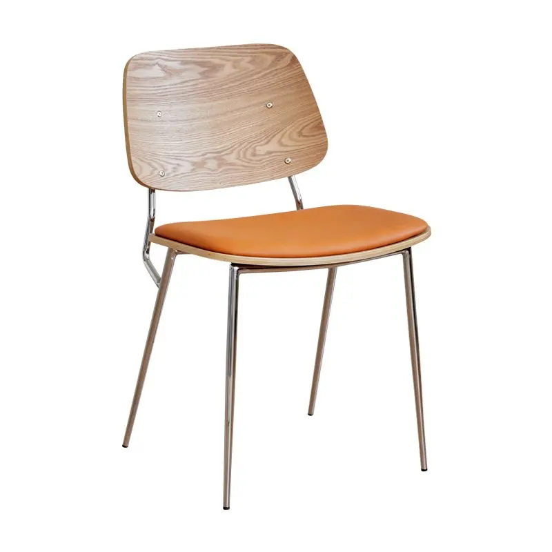 Scandinavian Solid Wood Dining Chairs Living Room Back Accent Chairs Bistro Cafe Chair Mid-Century Modern Home Wooden Seating