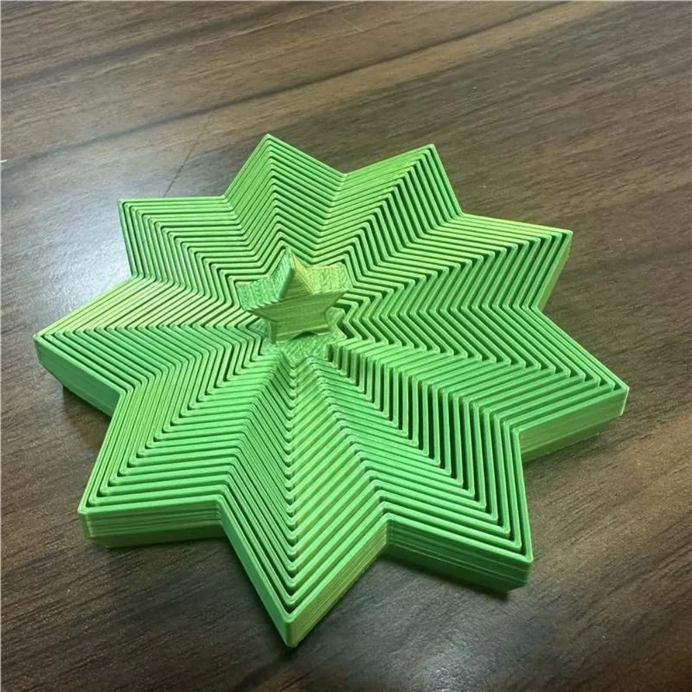 Spiral Octagonal Christmas Tree Spiral Stretching Relaxation Visual Illusion Hexagon Funny 3D Printed Expanded Sensory Model