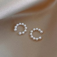 Woman's Korean Elegant Imitation Pearl Ear Cuff Clip C- shaped Earrings Non-Piercing Ear Ring Minimalist Earrings Fashion Jewelr
