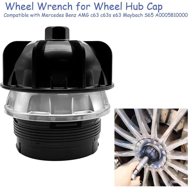 Wheel Hub Cap Wrench And Center Cap A0005810000 For Mercedes-Benz W205 AMG E63 C63 C63s Maybach S65 2015-2019 Car Accessories