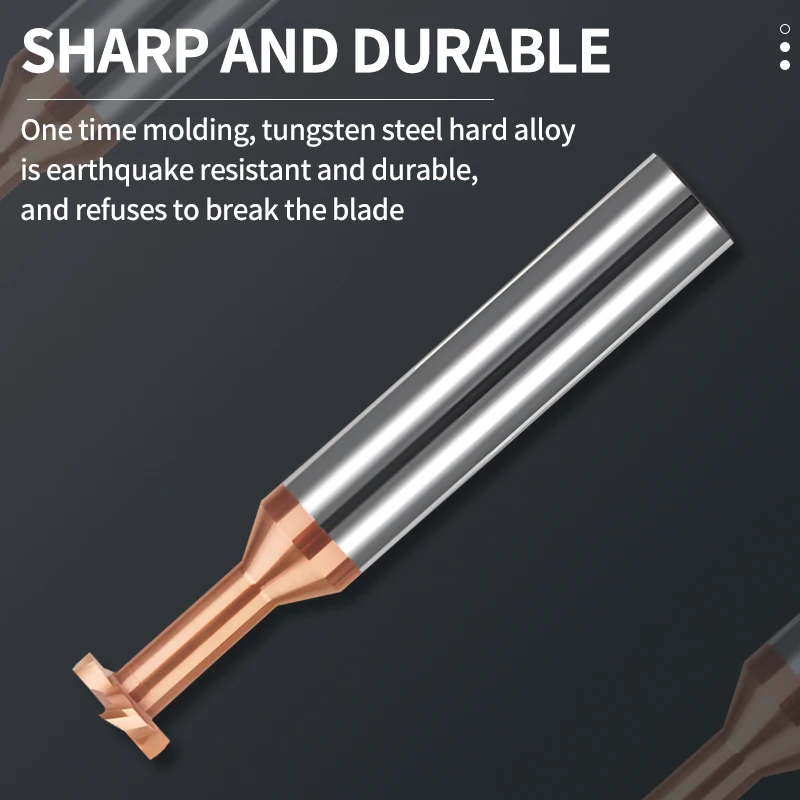 UFS TAP T Slot Milling Cutter Thickness 0.5-3mm Coated CNC Metal Steel Machining Tool Solid Carbide T Groove End Mill D3~20mm