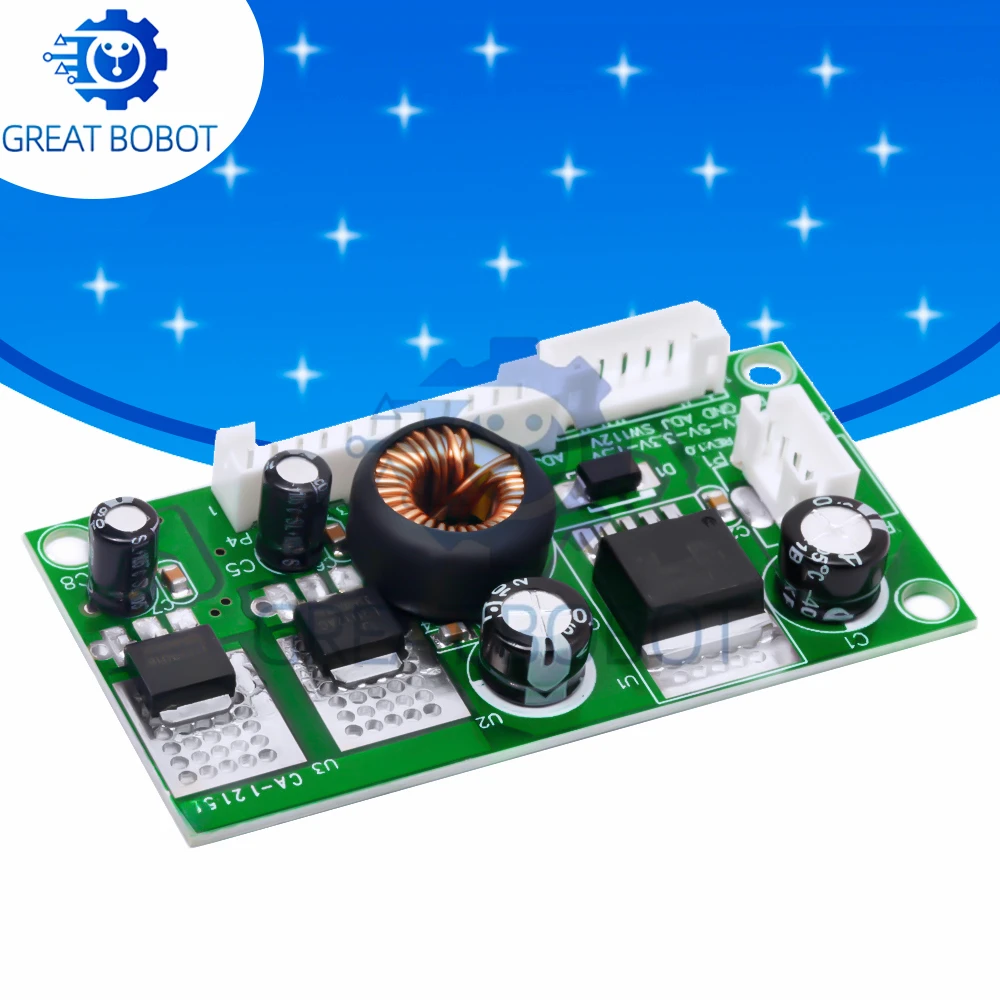 CA-1215 Multi-Output Voltage Conversion Board 12V to 5V/3.3V/1.5V Power Supply Module