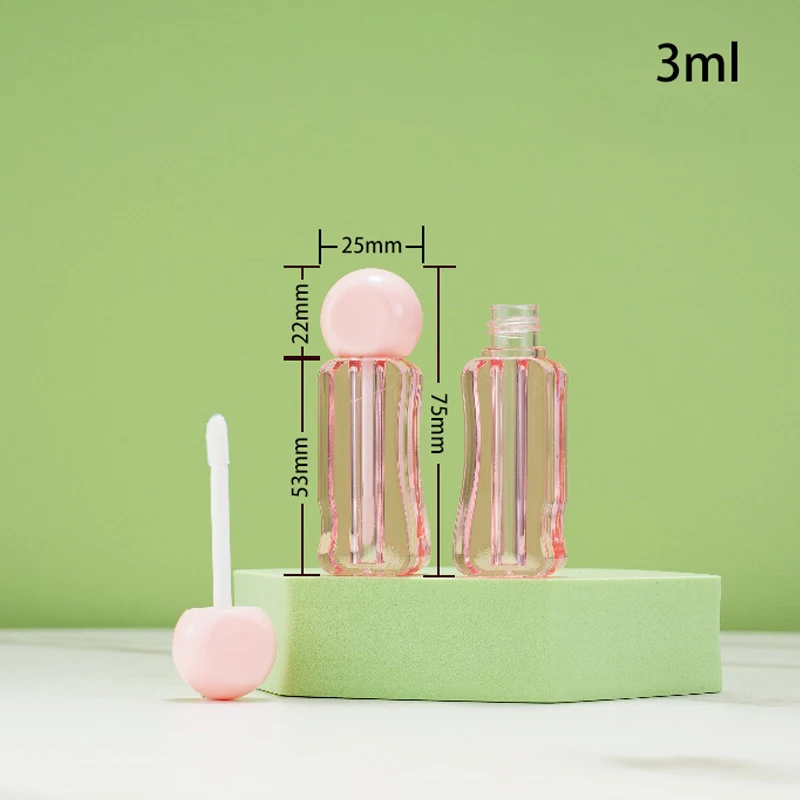 3ml Pink Irregular Shaped Lip Gloss Bottle Plastic Refillable Bottles Liquid Lipstick Container Lipgloss Sample Empty Bottle