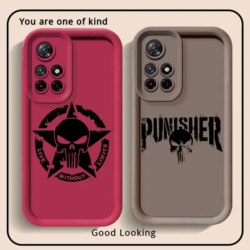 phone cases for Redmi Note 13 5G 9S 11 9 12 Pro 12C 12 4g 12S 10 Lite Angel Eye Ladder fundas Cover Marvel Punisher Anti-Hero