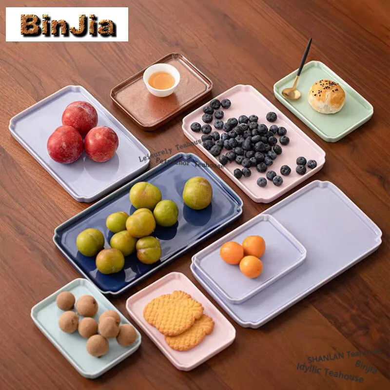 

Creative Window Pane Tea Tray Rectangle Bearing Holder Tea Tray Food Storage Tray Self-help Display Home Table Decoration Trays