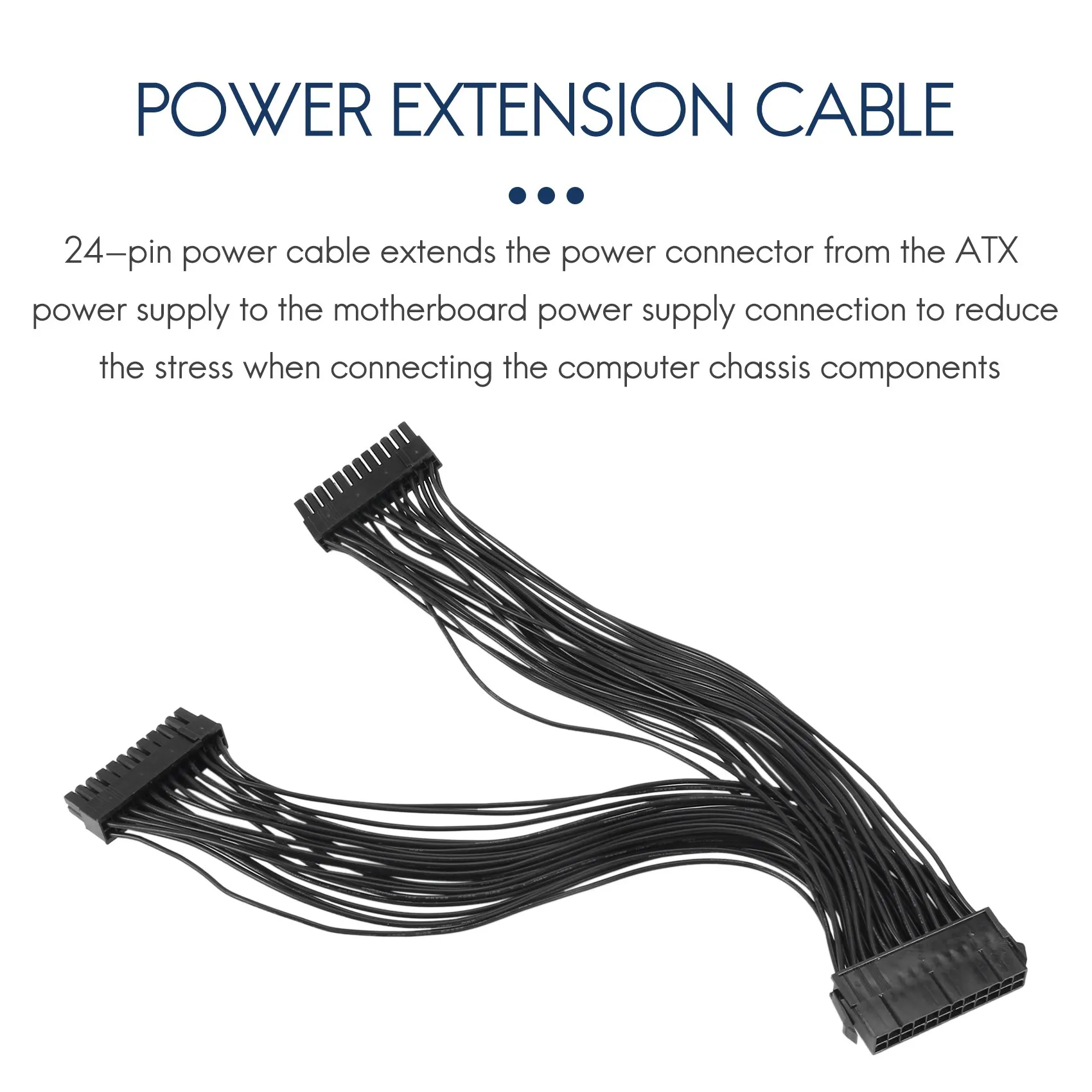 ATX 24Pin 1 ถึง 2 พอร์ตสายไฟต่อ PSU ชายหญิง 24PIN สาย