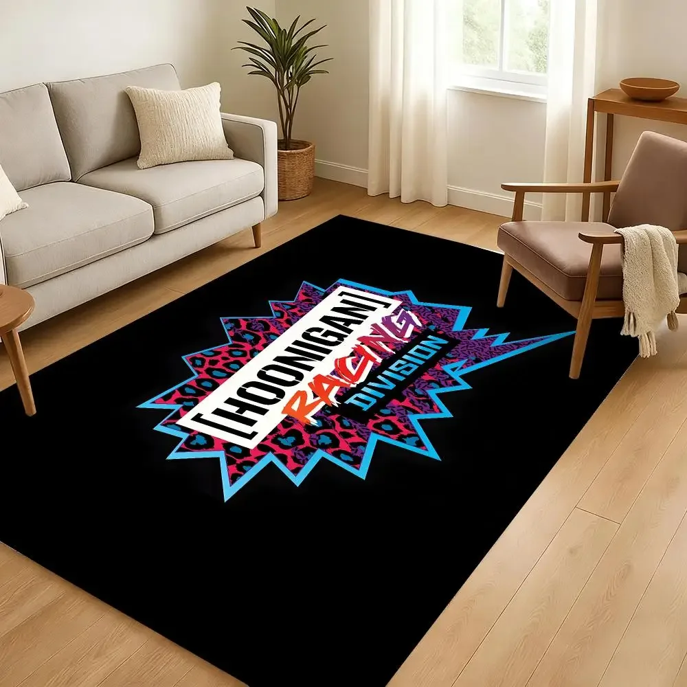 H-Hoonigan Racing Car Modification Floor Mat Soft Thickened Absorbent Non-Slip Bedroom Living Room Door Mat Home Flannel Rugs