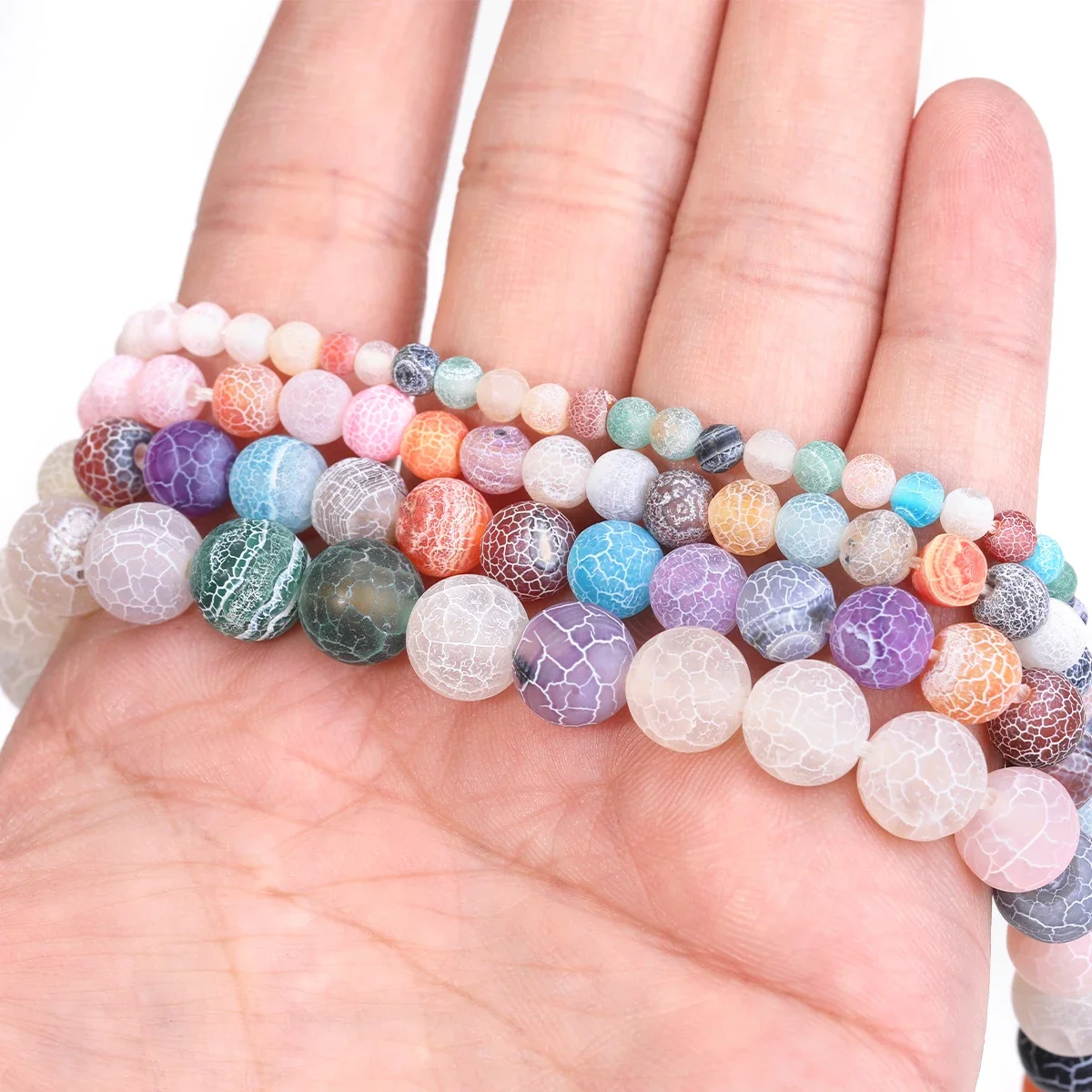الملونة نجا العقيق الخرز متصدع الأوردة العقيق لصنع المجوهرات عقد دي اي واي سوار القرط حجر الخرز