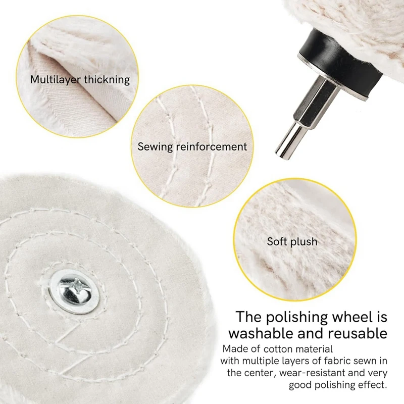 Aluminum Wheel Polishing Kit For Drill Buffing Wheel For Car Motorcycle Wheel Rim Manifold Polishing For Wood 14PCS