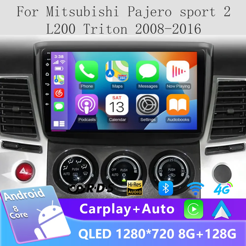 2008-2016Автомобильный мультимедийный видеоплеер с навигацией GPS 4G Carplay 2Din NO 2din Android для Mitsubishi Pajero Sport 2 L200 Triton