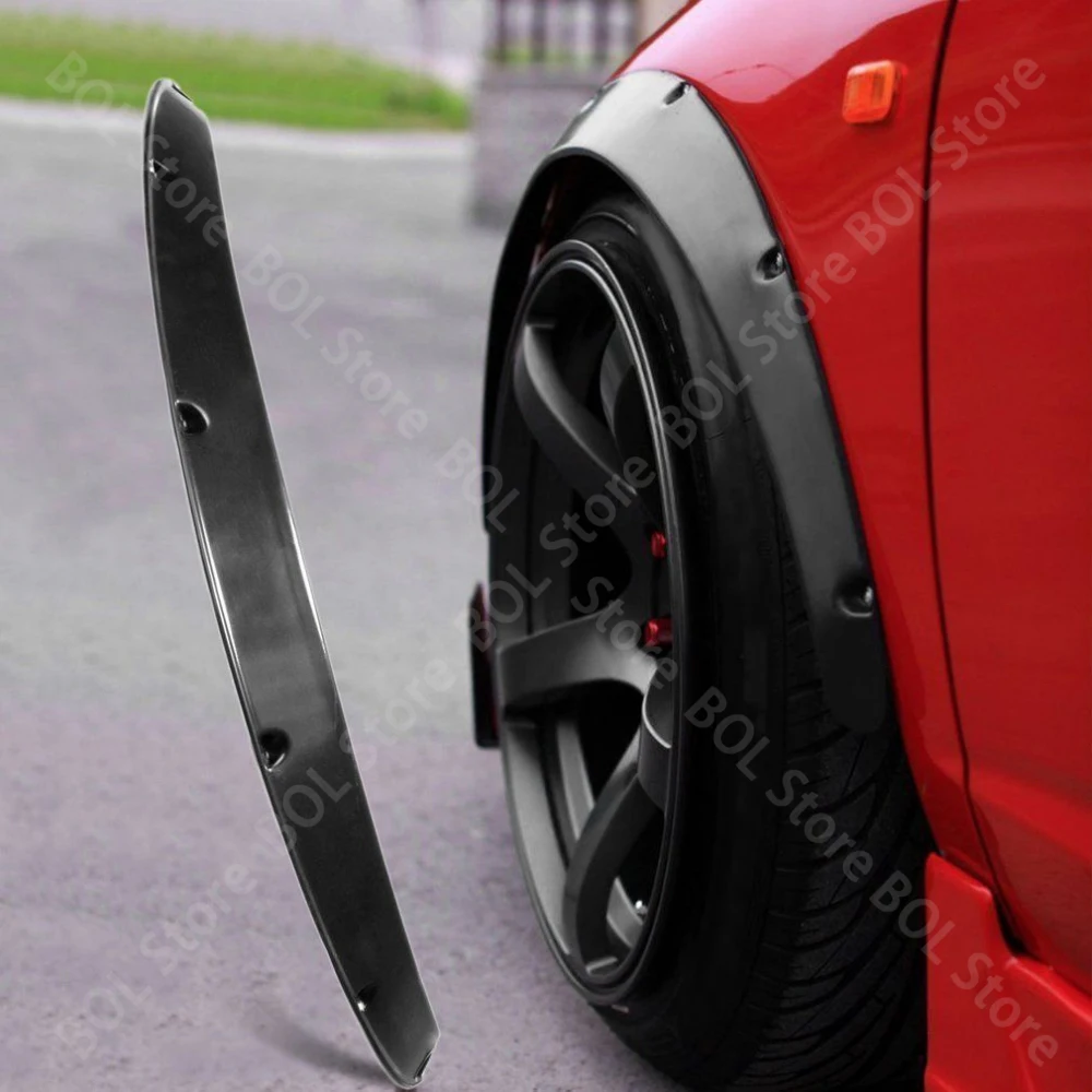 4 Uds 3,5 "/90mm rueda de coche ceja guardabarros bengalas ABS guardabarros flexibles carruaje ancho arcos de rueda accesorios universales