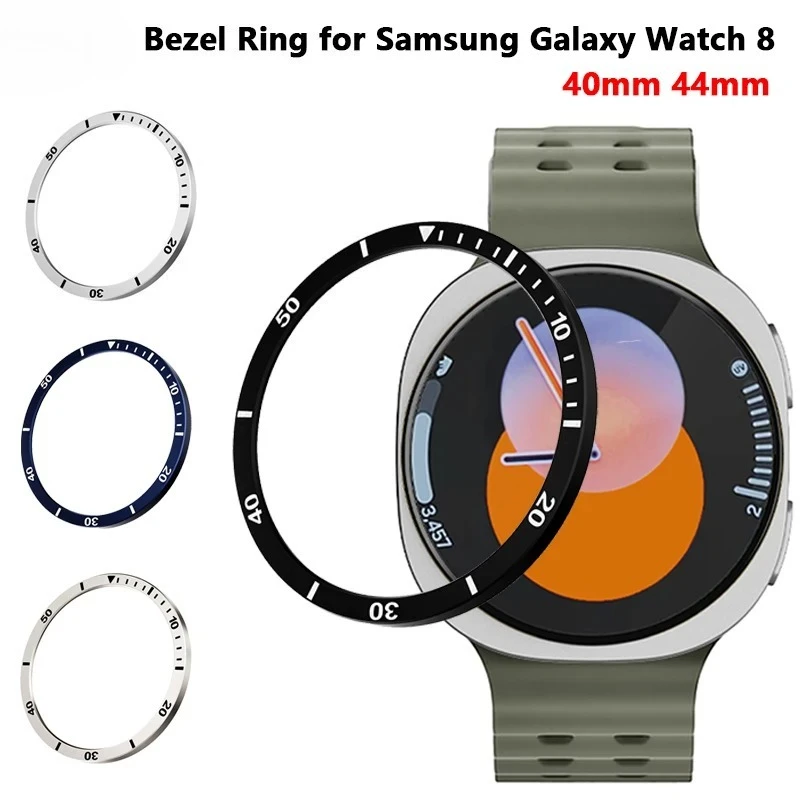 Bezel Ring For Samsung Galaxy Watch 8 40mm 44mm Case Protective Metal Frame Protector Time/Speed Scale Cover Bumper Accessories