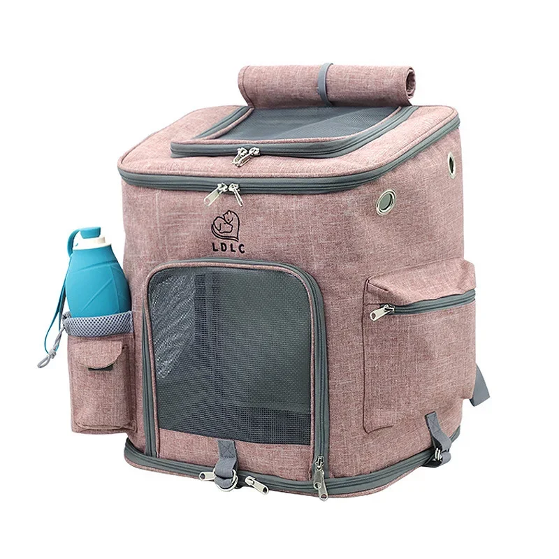 Cat Carrier Bags Breathable Holes Foldable Pet Travel Carrier Backpack For Cats And Small Dogs Double door Bag Dog carrier