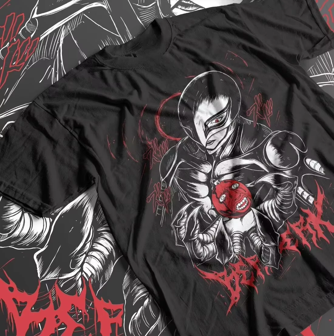 Camiseta Unissex Y2K de Algodão Puro com Estampa Anime Berserk Griffith, Deus Mão de Femto, Beherit, Manga Curta, Gola Redonda, Moda Masculina 2026