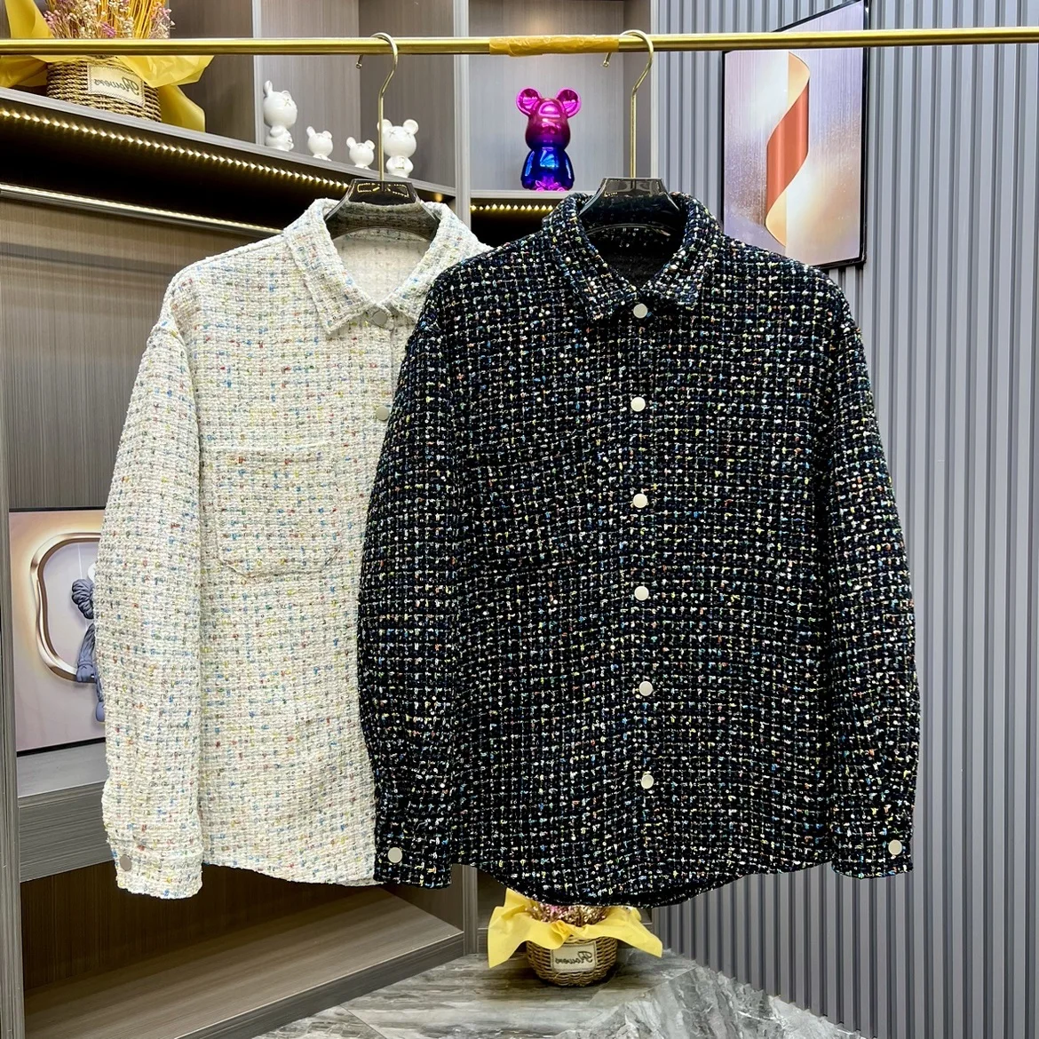 

Autumn New Sle Knitted Sequin Collar Men's Casual irt Outerwear Trendy Top Couple Jaets Loose Fit Youth ular