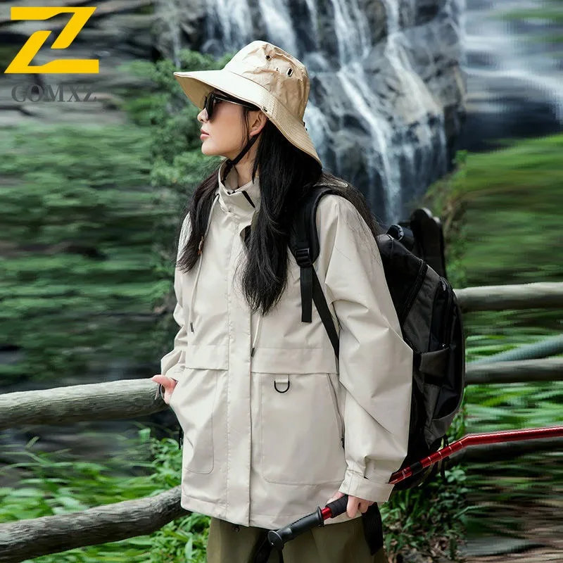 

COMXZ Men Hooded Jacket 2025 Outdoor Windproof Adventure Hunting Fly Fishing Stormcoat Jacket Autumn Travel Athleisure Outerwear