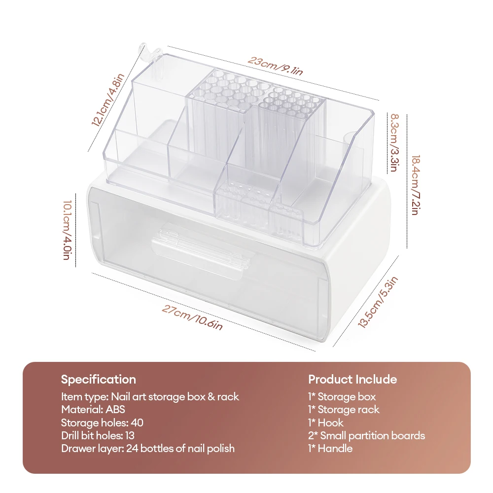 Acrylic Storage Rack Nail Art Tools Organizer Nail Salon Display Rack Large Capacity Storage Box Gel Polish Cosmetic Drawer