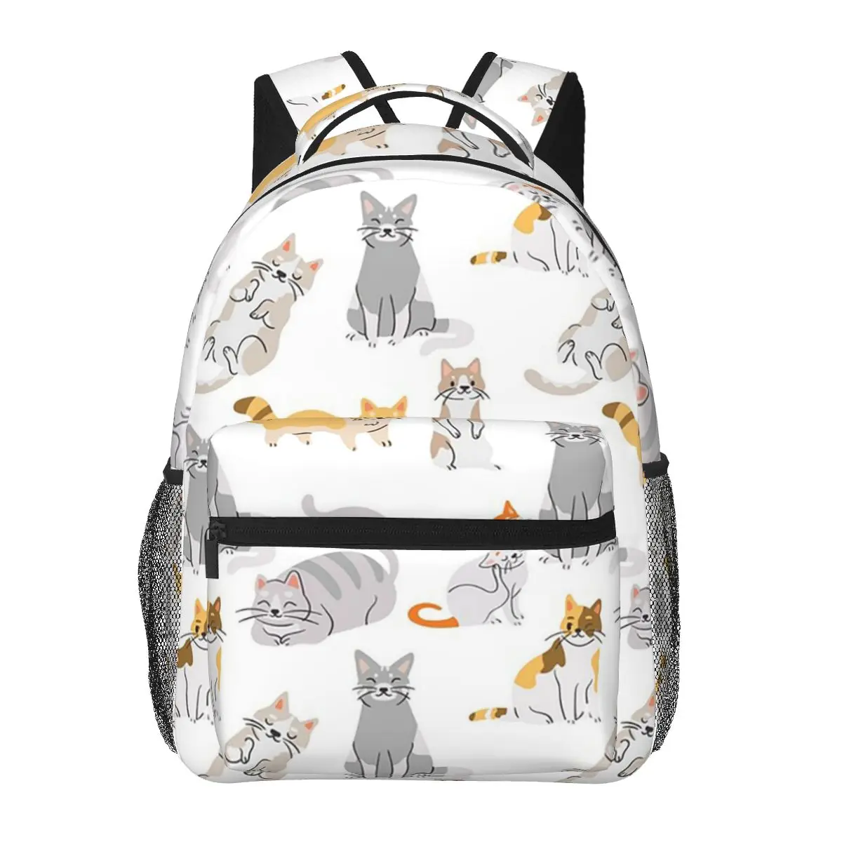 

Gray Ginger And Siamese Kittens Cats Backpacks Boys Girls Bookbag Students School Bags Cartoon Kids Rucksack Shoulder Bag