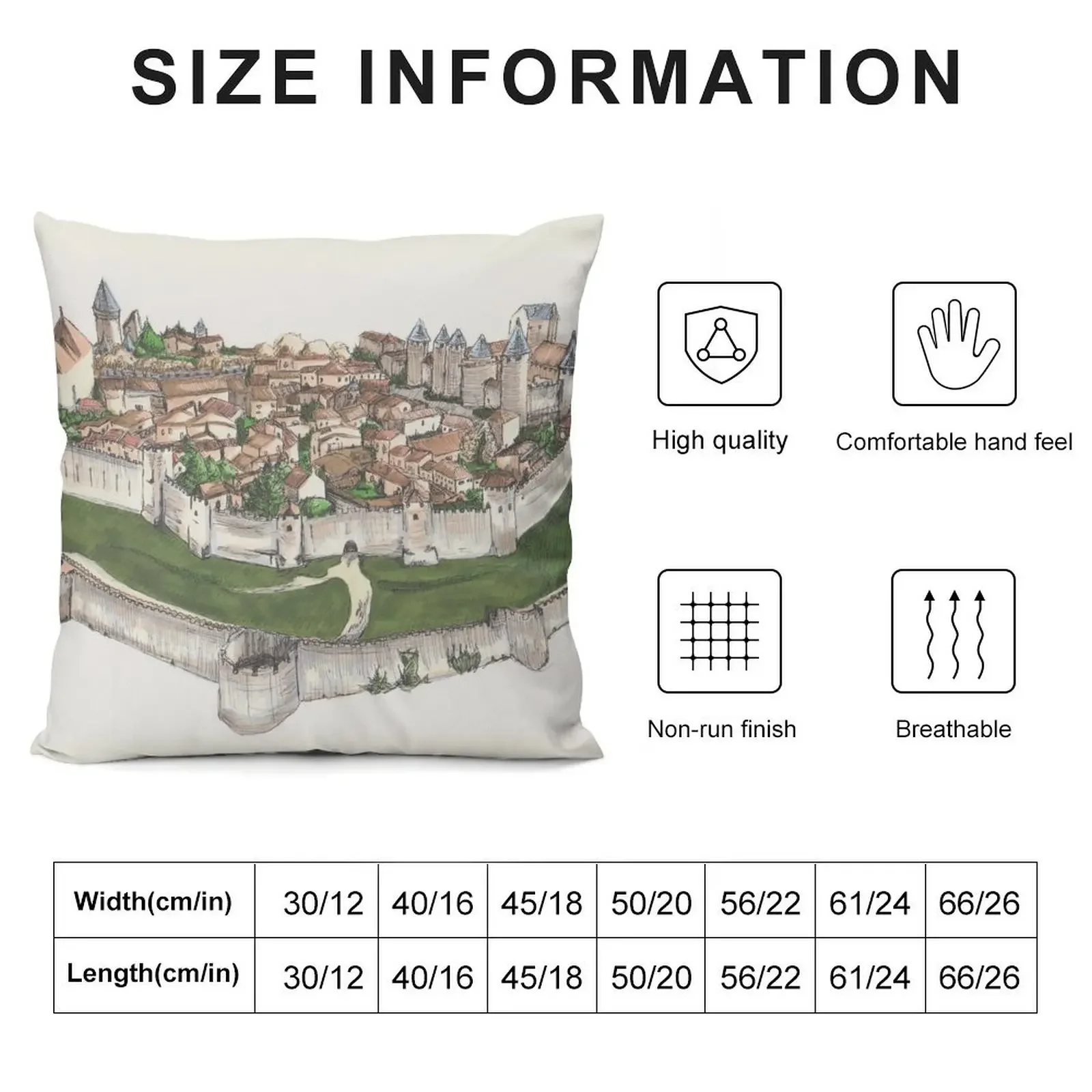 Carcassonne Throw Pillow Pillows Aesthetic Pillowcases Bed Cushions Pillow Cover pillow