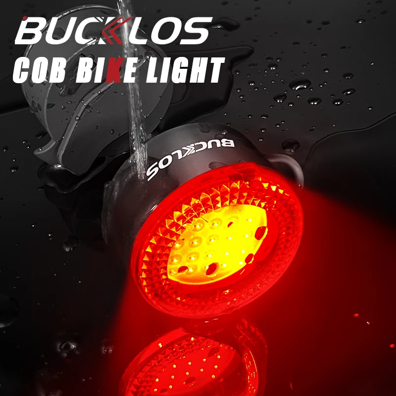 

BUCKLOS COB Bike Taillights Headlight USB Rechargeable Bicycle Safety Warning Light MTB LED Front Rear Lantern Cycling Lamp Set