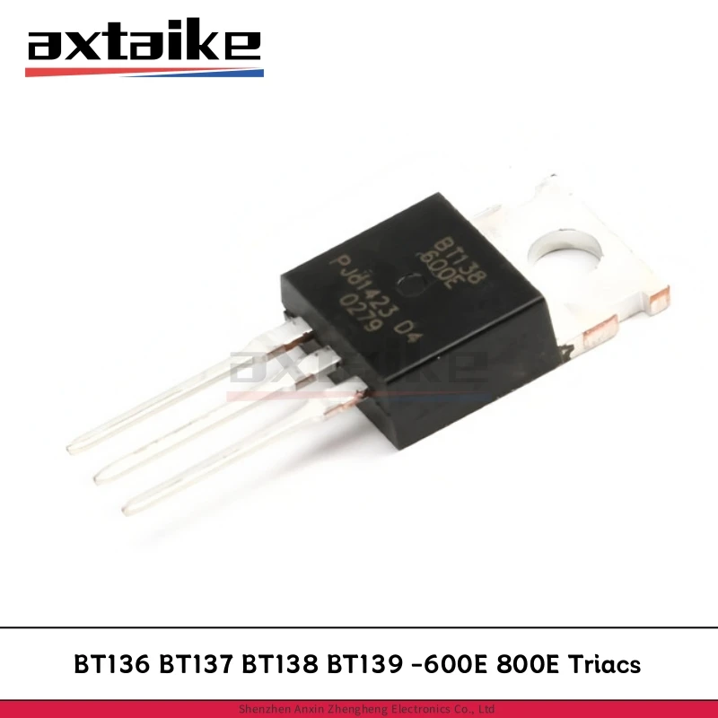 10PCS BT136 BT137 BT138 BT139 600E 800E TO-220 4A 8A 12A 16A 600V 800V Triacs Bidirectional Three Terminal Thyristor