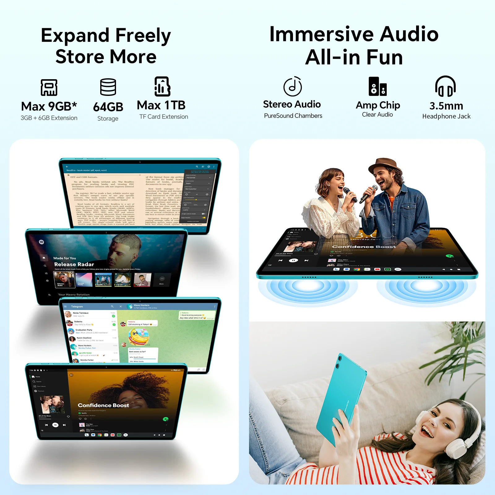 Teclast P33 Android 15 Tablet 10.1" 1280x800 IPS A333 5-core Max 9GB RAM 64GB ROM 6000mAh Type-C Metal Body Tablets PC Wi-Fi 6