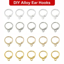 50PCS 13MM Metal Golden Silver French Lever Earring Hooks For Handmade DIY Earring Hooks Jewelry Making Supplies Wholesale