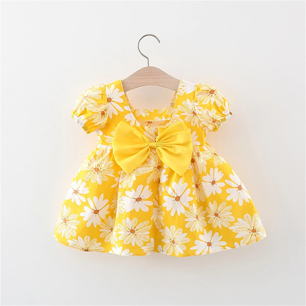 Summer Girl Baby Beach Dress Baby Flowers Cool Daily Skirt Children\'S Sweet Casual Knee Long Daisy Clothes