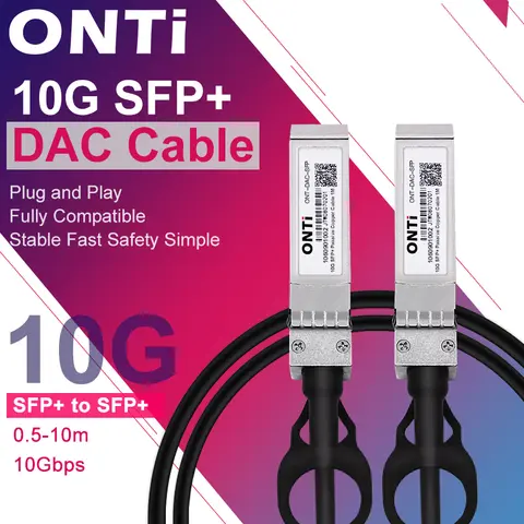 Cabo ONTi 10G SFP+ Twinax, cabo passivo de cobre (DAC) de fixação direta, 0,5-7M, compatível com Cisco, MikroTik, HP, Intel... etc switch
