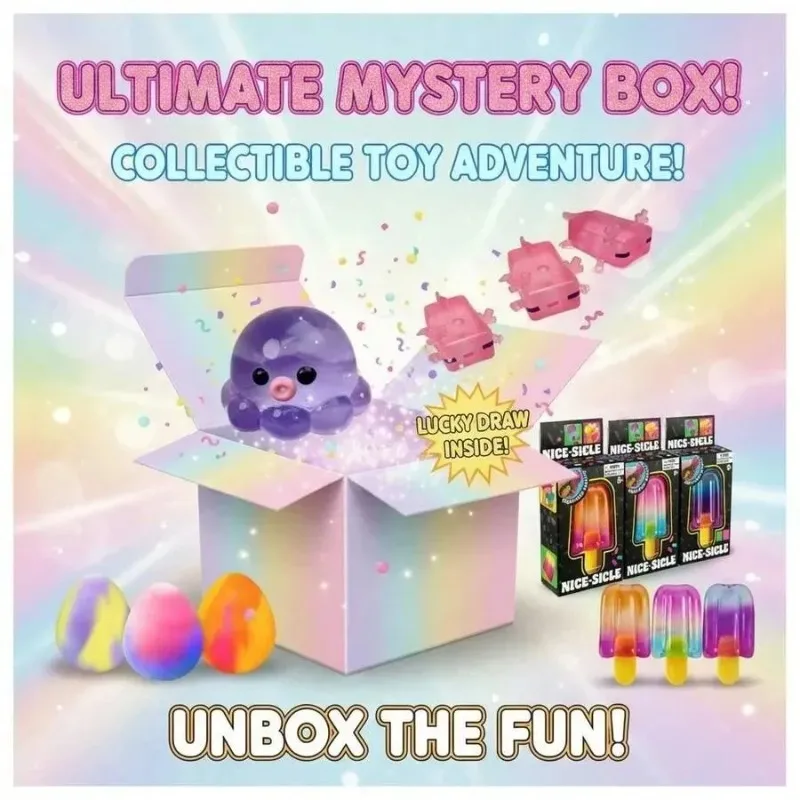 Ne EDoh Mystery Surprise Box - Slow Rise Squishy Toys, Food & Ocean Themed Squeeze Toys, Anti-Stress Sensory Toys For ADHD & Anxiety, Perfect Party Favors, Classroom Prizes & Stocking Stuffers