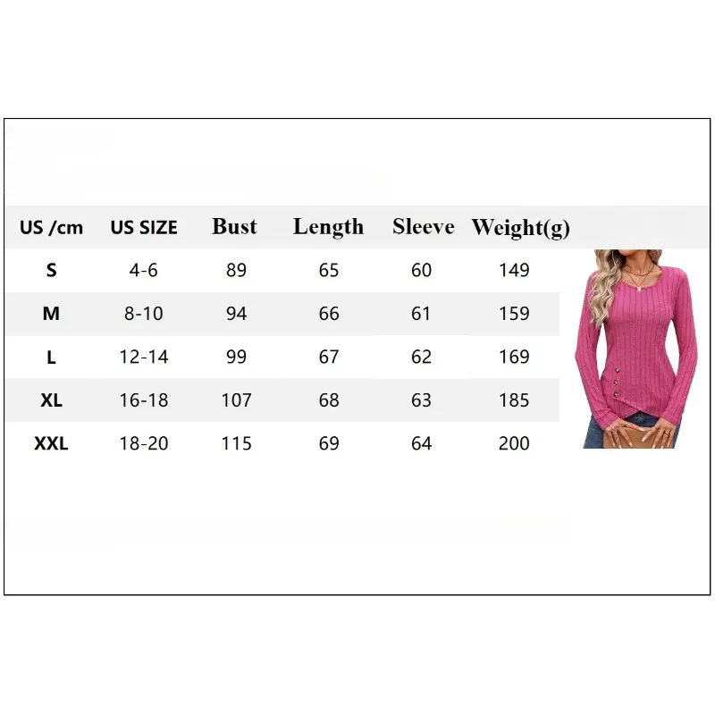 Lightweight Sweaters for Women Fashion Long Sleeve Tops Crew Neck Trendy Casual Tunic Knit Shirts Button Ribbed T Shirts